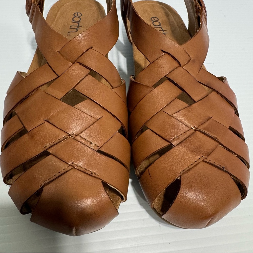 Earth Belita Brown Leather Fisherman Sandals Size 8 1/2 - Picture 7 of 16